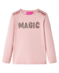 T-shirt enfants à manches longues rose clair 104 | Mobilier & Déco