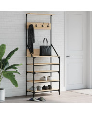Porte-vêtements et rangement des chaussures chêne sonoma | Mobilier & Déco