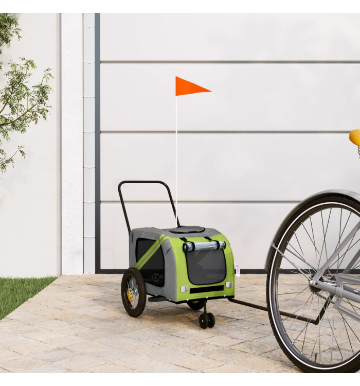 Remorque de vélo pour animaux de compagnie vert et noir | Mobilier & Déco