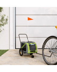 Remorque de vélo pour animaux de compagnie vert et noir | Mobilier & Déco