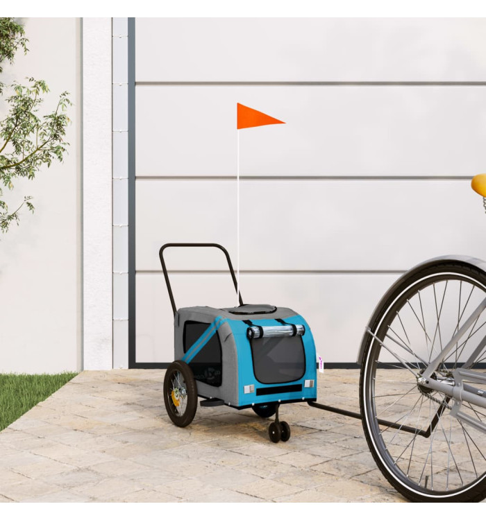Remorque de vélo pour animaux de compagnie bleu et noir | Mobilier & Déco