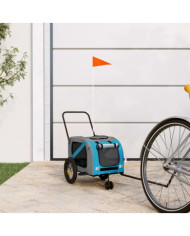 Remorque de vélo pour animaux de compagnie bleu et noir | Mobilier & Déco