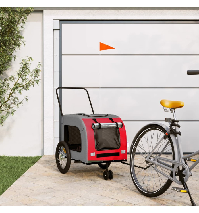 Remorque de vélo pour animaux de compagnie rouge et gris | Mobilier & Déco