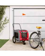 Remorque de vélo pour animaux de compagnie rouge et gris | Mobilier & Déco