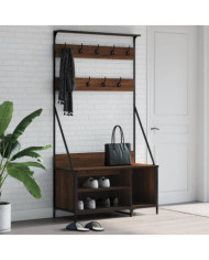 Porte-vêtements et rangement des chaussures chêne marron | Mobilier & Déco