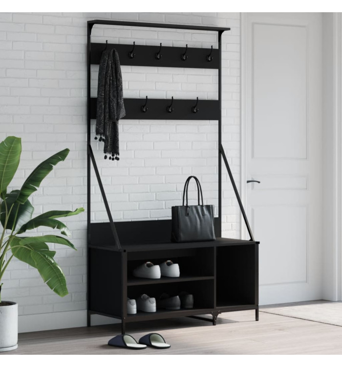 Porte-vêtements et rangement des chaussures noir 100x41x184 cm | Mobilier & Déco