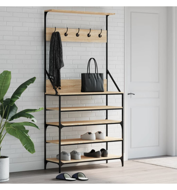 Porte-vêtements et rangement des chaussures chêne sonoma | Mobilier & Déco