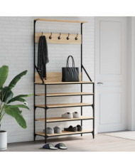 Porte-vêtements et rangement des chaussures chêne sonoma | Mobilier & Déco