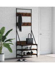 Porte-vêtements et rangement des chaussures chêne marron | Mobilier & Déco