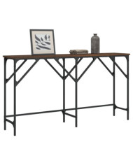 Table console chêne marron 140x29x75 cm bois d'ingénierie | Mobilier & Déco