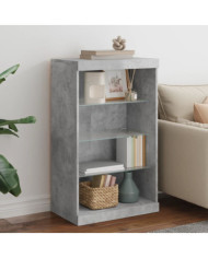 Buffet avec lumières LED gris béton 60,5x37x100 cm | Mobilier & Déco