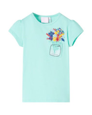 T-shirt pour enfants menthe claire 128 | Mobilier & Déco