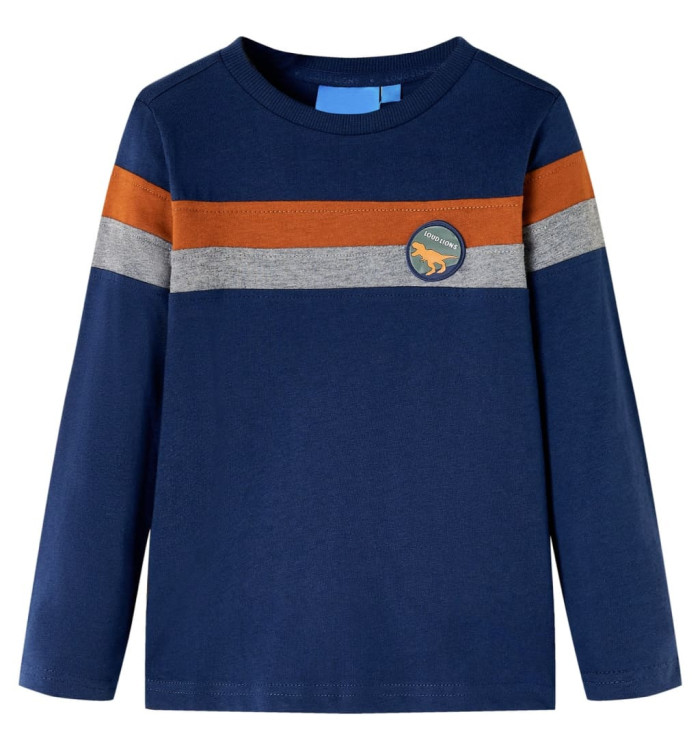 T-shirt enfants à manches longues bleu marine 104 | Mobilier & Déco