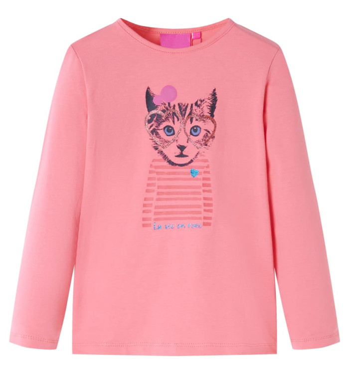 T-shirt enfants à manches longues rose 128 | Mobilier & Déco