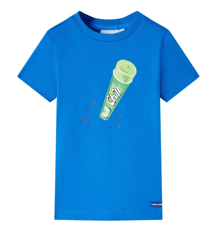 T-shirt pour enfants bleu vif 128 | Mobilier & Déco