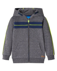 Sweat-shirt à capuche fermeture éclair enfants gris mélangé 116 | Mobilier & Déco
