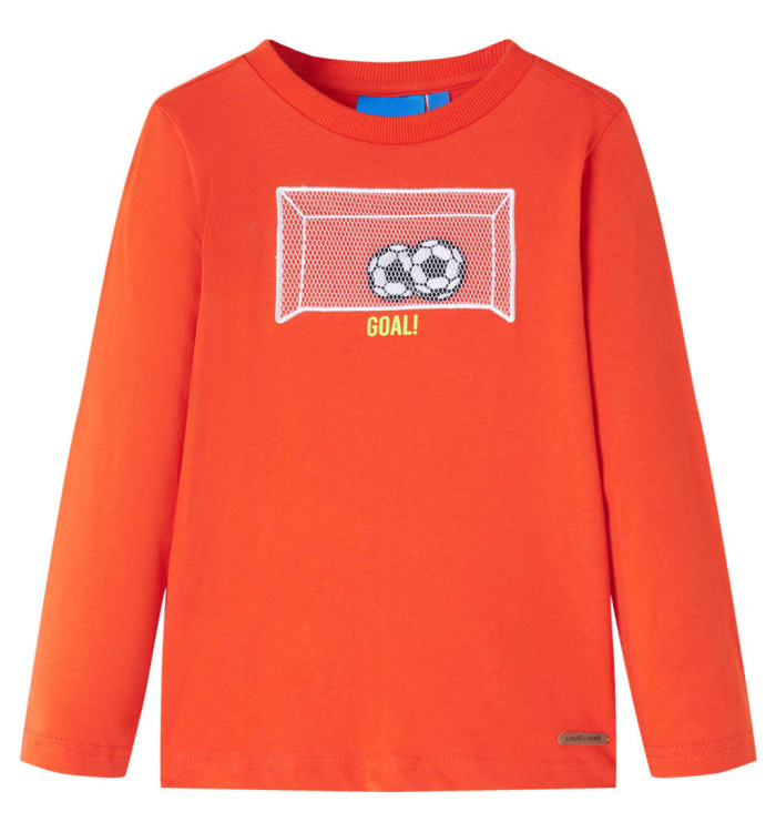 T-shirt enfants manches longues orange vif 116 | Mobilier & Déco