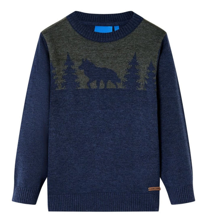 Pull-over tricoté pour enfants bleu marine 140 | Mobilier & Déco