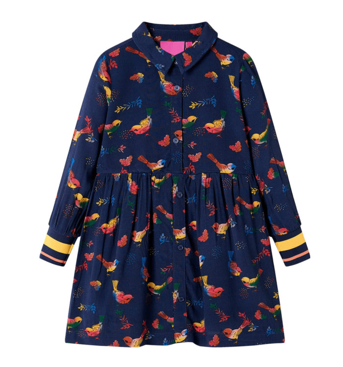 Robe pour enfants à manches longues bleu marine 92 | Mobilier & Déco