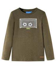 T-shirt enfants manches longues kaki mélangé 92 | Mobilier & Déco