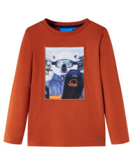 T-shirt enfants à manches longues rouille clair 92 | Mobilier & Déco