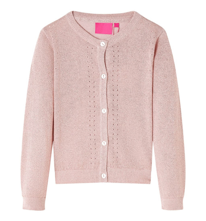 Cardigan pour enfants tricoté rose doux 128 | Mobilier & Déco