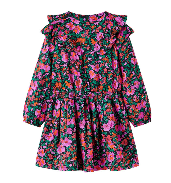 Robe pour enfants à manches longues rose vif 140 | Mobilier & Déco