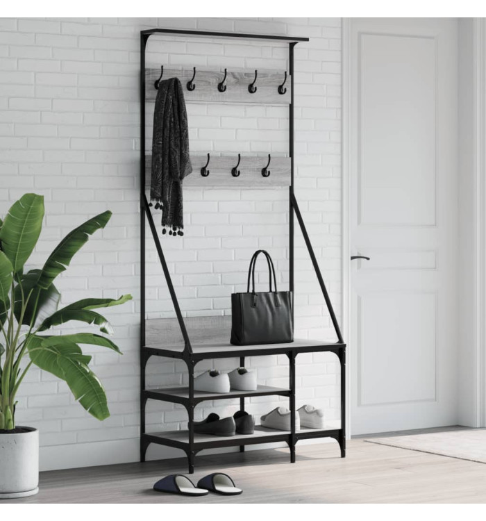 Porte-vêtements et rangement des chaussures sonoma gris | Mobilier & Déco