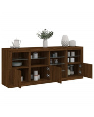 Buffet avec lumières LED chêne marron 164x37x67 cm | Mobilier & Déco