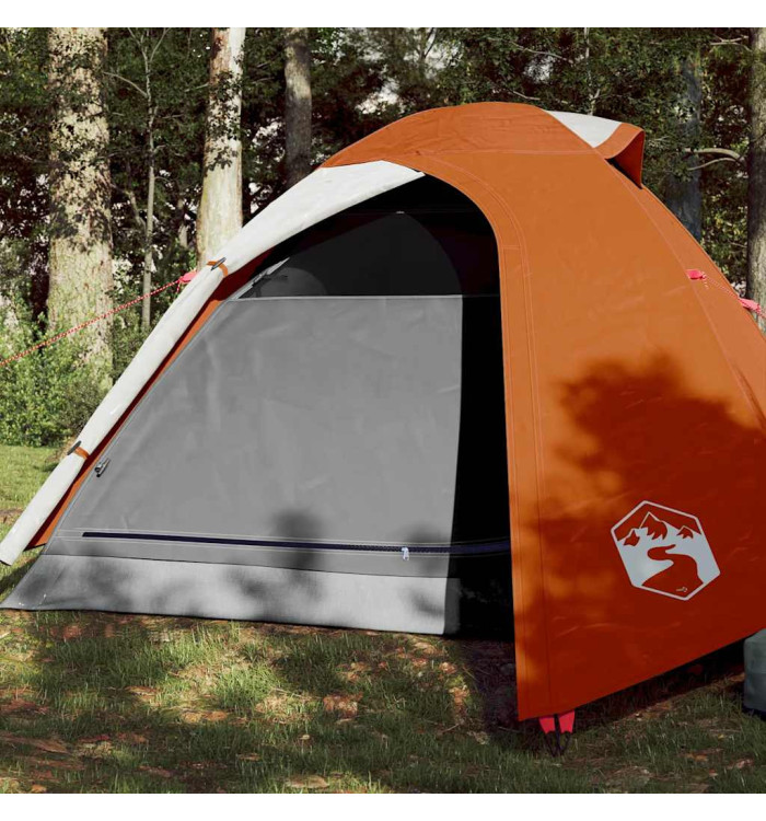 Tente de camping à dôme 3 personnes orange imperméable | Mobilier & Déco