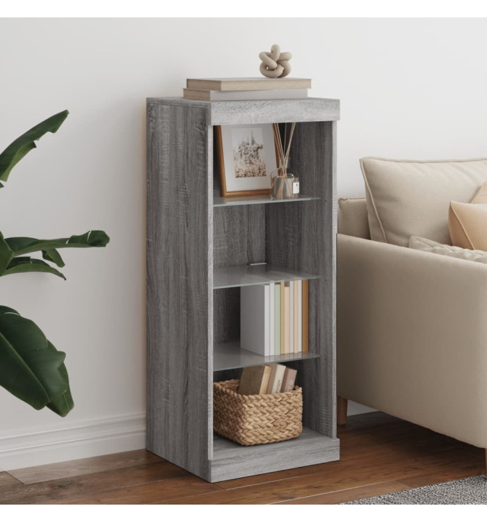 Buffet avec lumières LED sonoma gris 41x37x100 cm | Mobilier & Déco