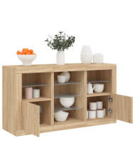 Buffet avec lumières LED chêne sonoma 123x37x67 cm | Mobilier & Déco