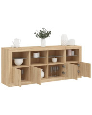 Buffet avec lumières LED chêne sonoma 163x37x67 cm | Mobilier & Déco