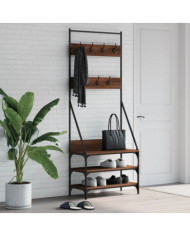 Porte-vêtements et rangement des chaussures chêne marron | Mobilier & Déco