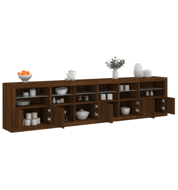 Buffet avec lumières LED chêne marron 283x37x67 cm | Mobilier & Déco