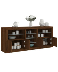 Buffet avec lumières LED chêne marron 162x37x67 cm | Mobilier & Déco