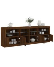 Buffet avec lumières LED chêne marron 202x37x67 cm | Mobilier & Déco