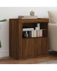 Buffet avec lumières LED chêne marron 60,5x37x67 cm | Mobilier & Déco