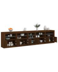 Buffet avec lumières LED chêne marron 283x37x67 cm | Mobilier & Déco