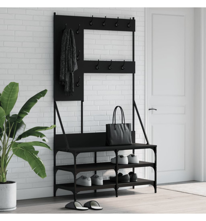 Porte-vêtements et rangement des chaussures noir 100x40x184 cm | Mobilier & Déco