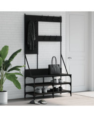 Porte-vêtements et rangement des chaussures noir 100x40x184 cm | Mobilier & Déco