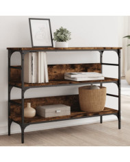 Table console chêne fumé 100x32x75 cm bois d'ingénierie | Mobilier & Déco