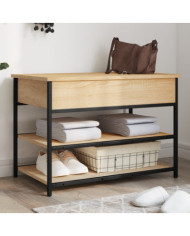 Banc à chaussures chêne sonoma 70x42,5x50 cm bois d'ingénierie | Mobilier & Déco