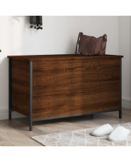 Banc de rangement chêne marron 80x42,5x50 cm bois d'ingénierie | Mobilier & Déco