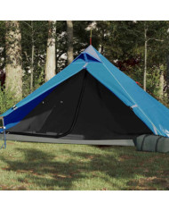 Tente de camping tipi 1 personne bleu imperméable | Mobilier & Déco