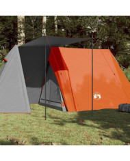 Tente de camping 3 personnes gris et orange imperméable | Mobilier & Déco