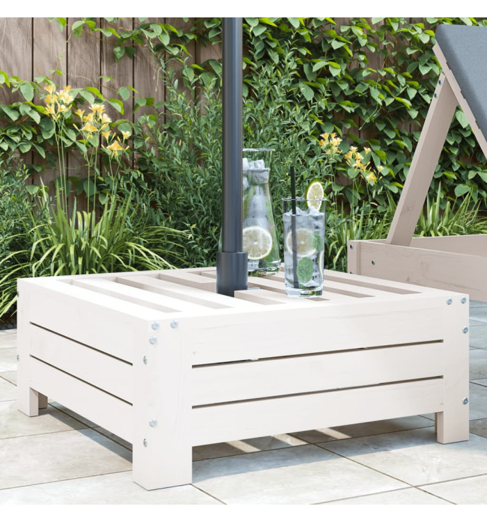 Couvercle de base de parasol blanc bois massif de pin | Mobilier & Déco