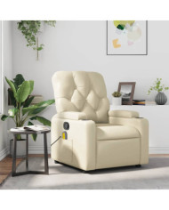 Fauteuil inclinable de massage Crème Similicuir | Mobilier & Déco