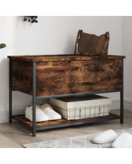 Banc de rangement chêne fumé 70x42,5x47 cm bois d'ingénierie | Mobilier & Déco
