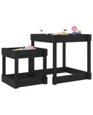 Tables à sable 2 pcs noir bois de pin massif | Mobilier & Déco